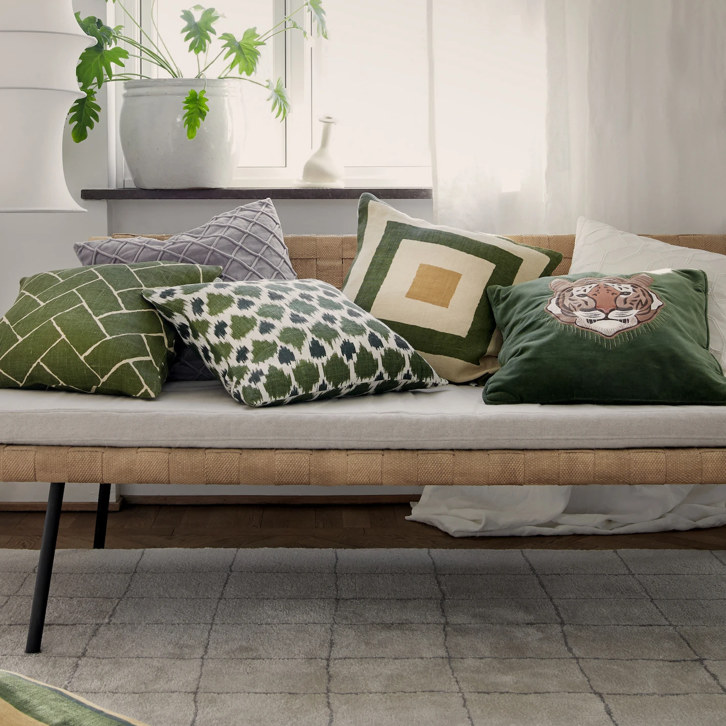 Kussenhoes Met Geborduurde Tijger, 50x50 Cm 2 Kussenhoes Met Geborduurde Tijger, 50x50 Cm - Afbeelding 2