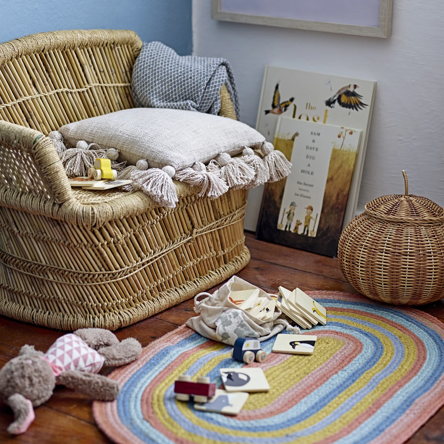 Bloomingville Vloerkleed Regenboog Jute 2 Bloomingville Vloerkleed Regenboog Jute - Afbeelding 2