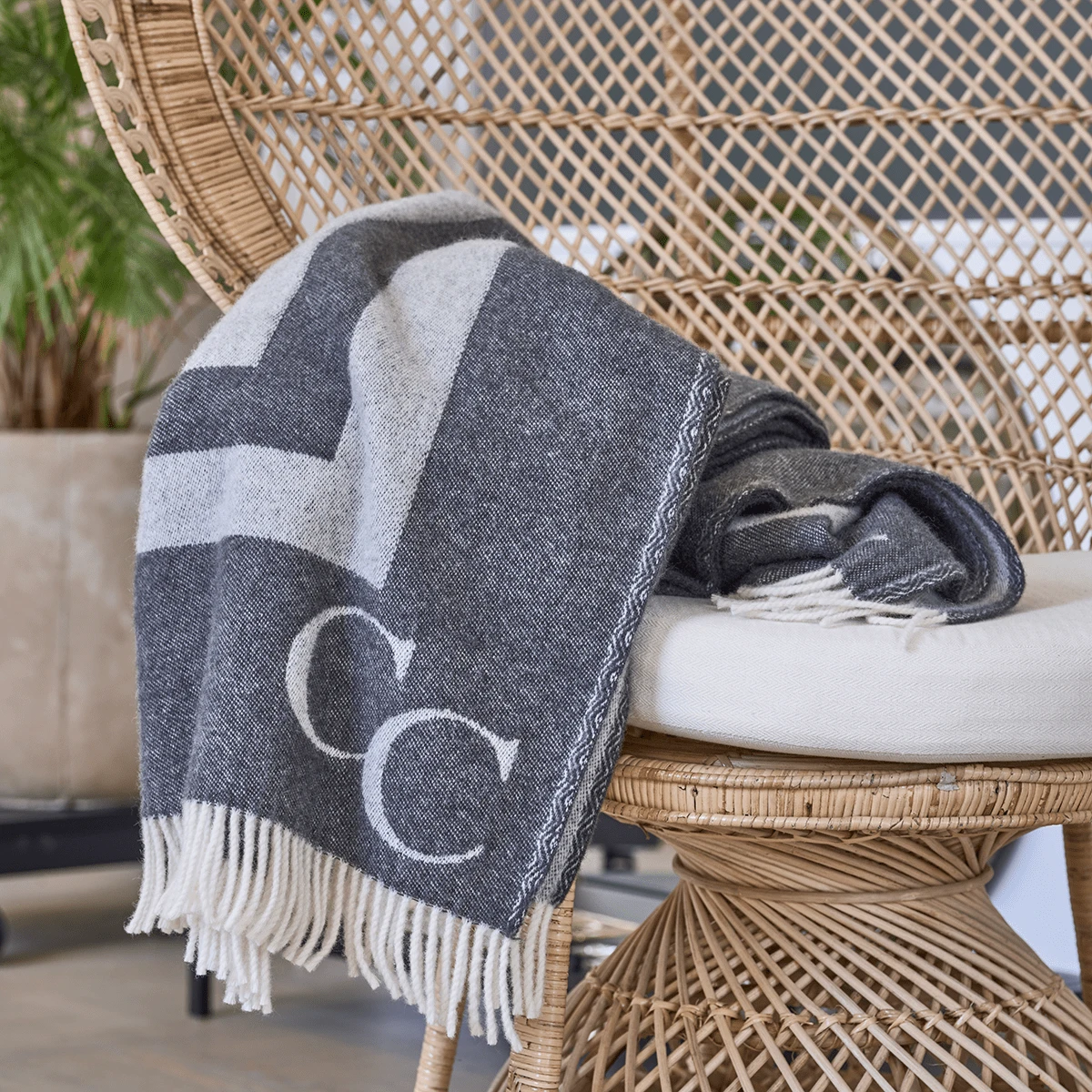 Classic Collection Monogram Wollen Plaid 130x200 Cm 3 Classic Collection Monogram Wollen Plaid 130x200 Cm - Afbeelding 3