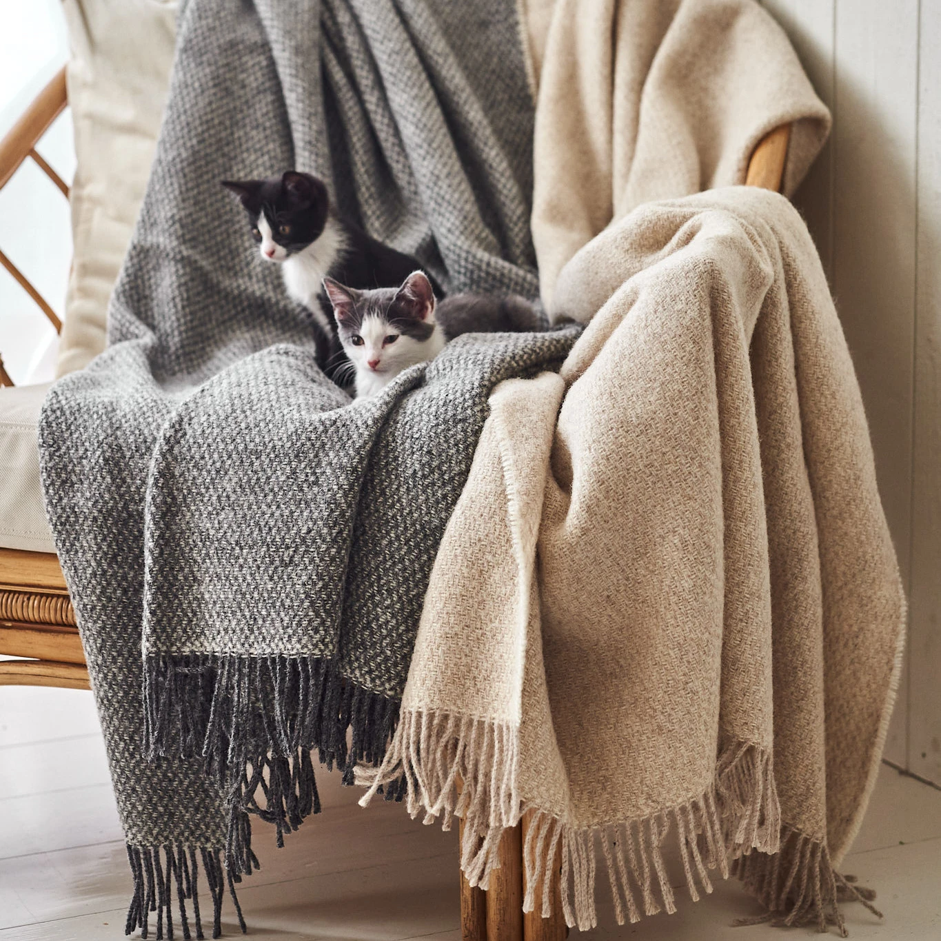 Sandstone Wollen Plaid 130x180 Cm 3 Sandstone Wollen Plaid 130x180 Cm - Afbeelding 3