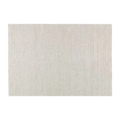 Braided Wollen Vloerkleed Natuurwit