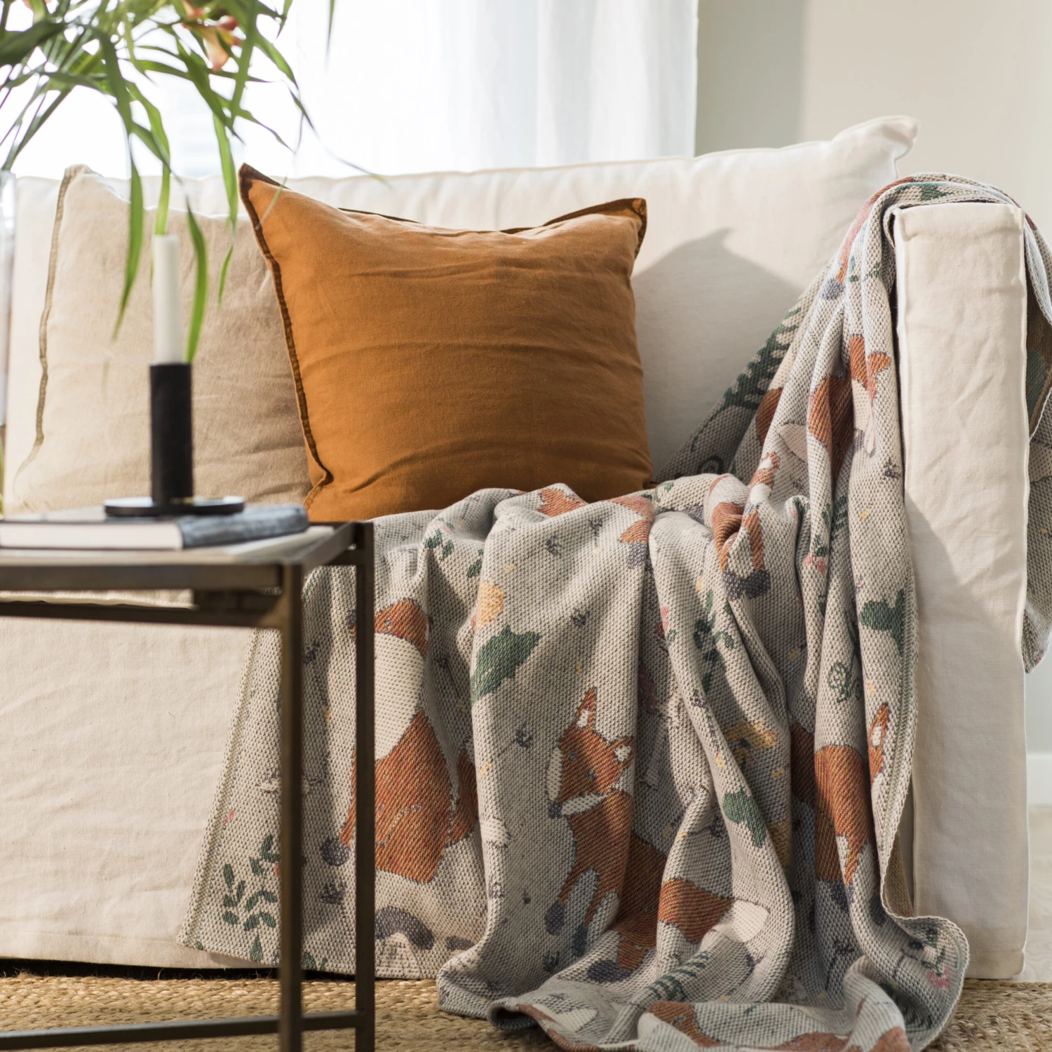 Rävar Katoenen Deken 140x170 Cm 2 Rävar Katoenen Deken 140x170 Cm - Afbeelding 2